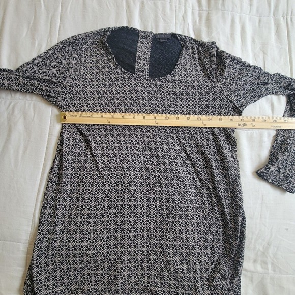 J Jill Wearever Collection Womens Patterned Button Back Tunic Top Size XS Office - Picture 8 of 9